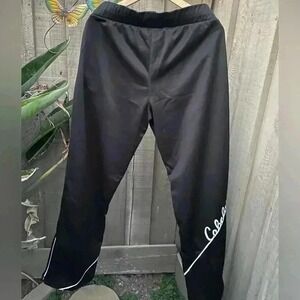 NEW!  Cabela's DWR black drawstring pants women large Regular side leg‎ zipper